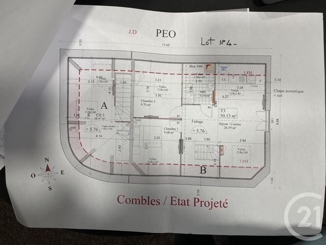 Afficher la photo en grand Appartement F3 à vendre - 3 pièces - 51.0 m2 - RESSONS SUR MATZ - 60 - PICARDIE - Century 21 Infinity