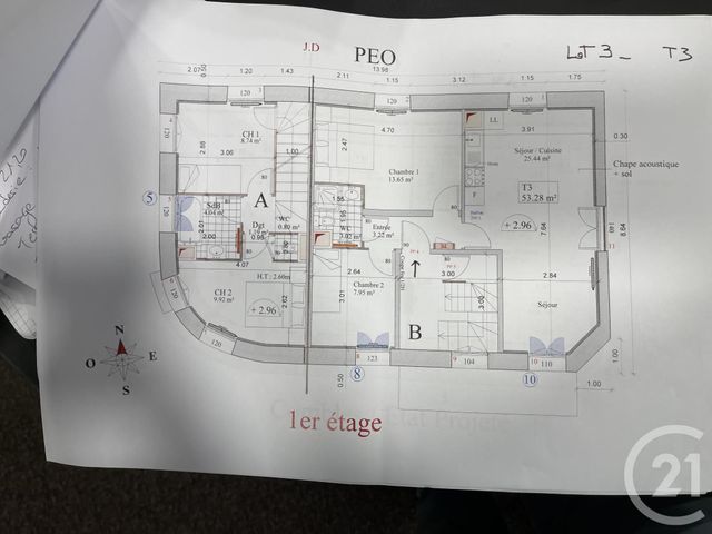 Afficher la photo en grand Appartement F3 à vendre - 3 pièces - 53.28 m2 - RESSONS SUR MATZ - 60 - PICARDIE - Century 21 Infinity